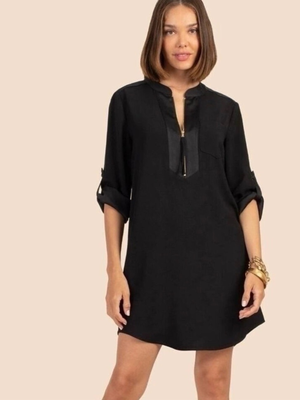 Trina Turk Kaiko Shirtdress in Black